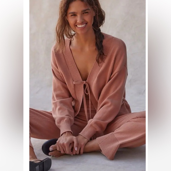 NWOT FREE PEOPLE BEACH Solar Sweater Set - Aged Terracotta - Picture 1 of 14